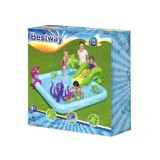 Bestway 53052 Detský bazén so šmýkalkou a fontánou 239cm x 206cm + zvieratká