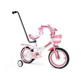 Royal Baby Detský bicykel JENNY 14" s nafukovacími kolesami + košík a zvonček, ružový