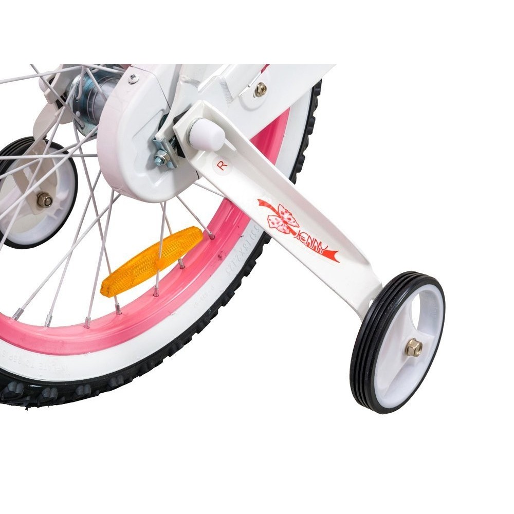 Royal Baby Detský bicykel JENNY 14" s nafukovacími kolesami + košík a zvonček, ružový