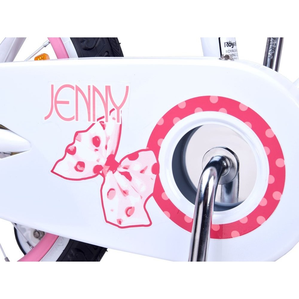 Royal Baby Detský bicykel JENNY 14" s nafukovacími kolesami + košík a zvonček, ružový