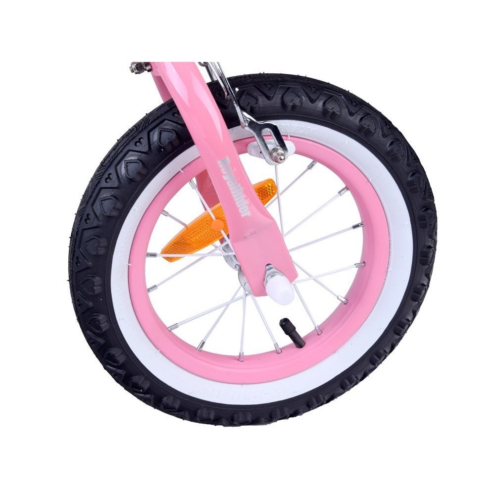 Royal Baby Detský bicykel JENNY 14" s nafukovacími kolesami + košík a zvonček, ružový