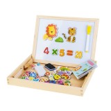 JOKO Drevená tabuľa skladacia pre deti na kriedy + Magnetické Puzzle 2v1
