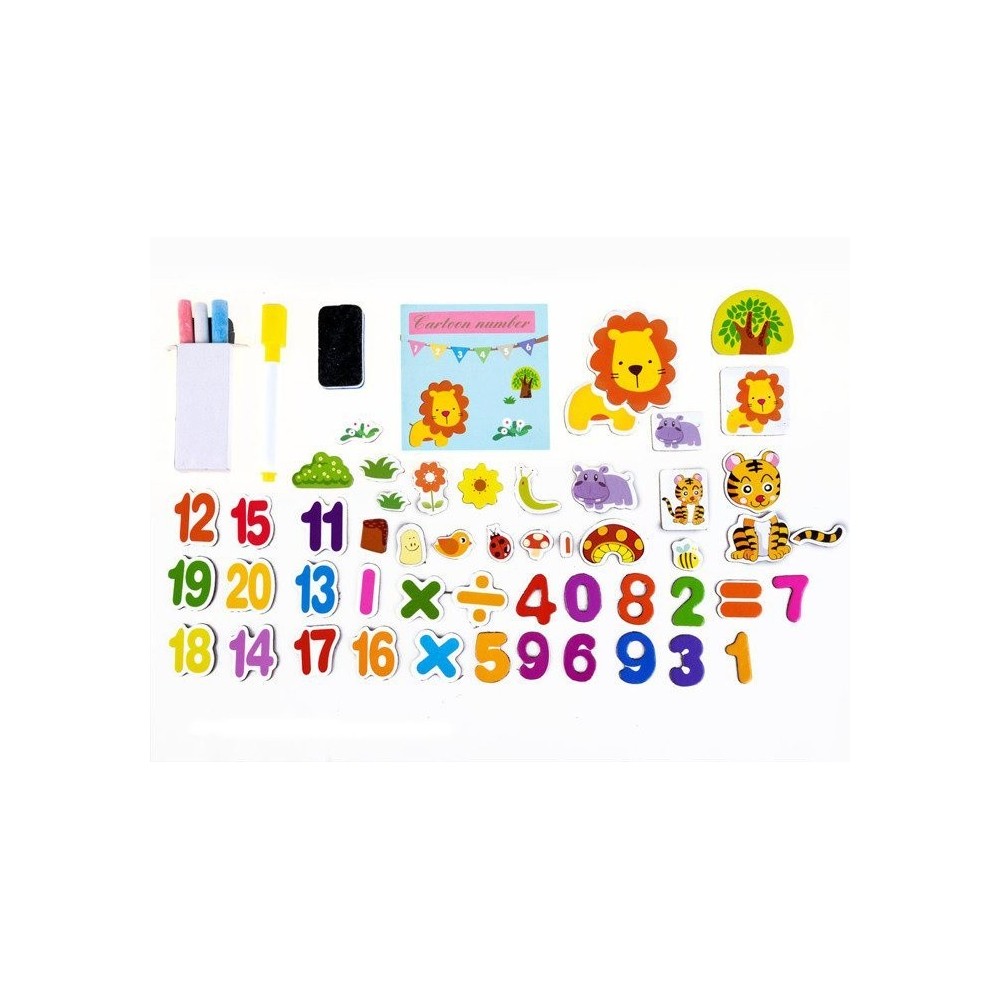 JOKO Drevená tabuľa skladacia pre deti na kriedy + Magnetické Puzzle 2v1