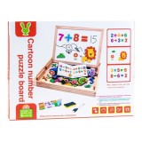 JOKO Drevená tabuľa skladacia pre deti na kriedy + Magnetické Puzzle 2v1