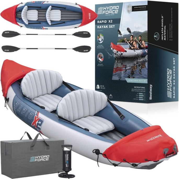Bestway 65077 Nafukovací Kajak LITE-RAPID X2 321cm, pre 2 osoby + 2 hliníkové veslá Nafukovací Kajak LITE-RAPID X2 pre 2 osoby