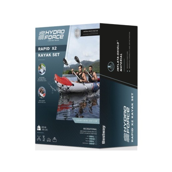 Bestway 65077 Nafukovací Kajak LITE-RAPID X2 321cm, pre 2 osoby + 2 hliníkové veslá Nafukovací Kajak LITE-RAPID X2 pre 2 osoby