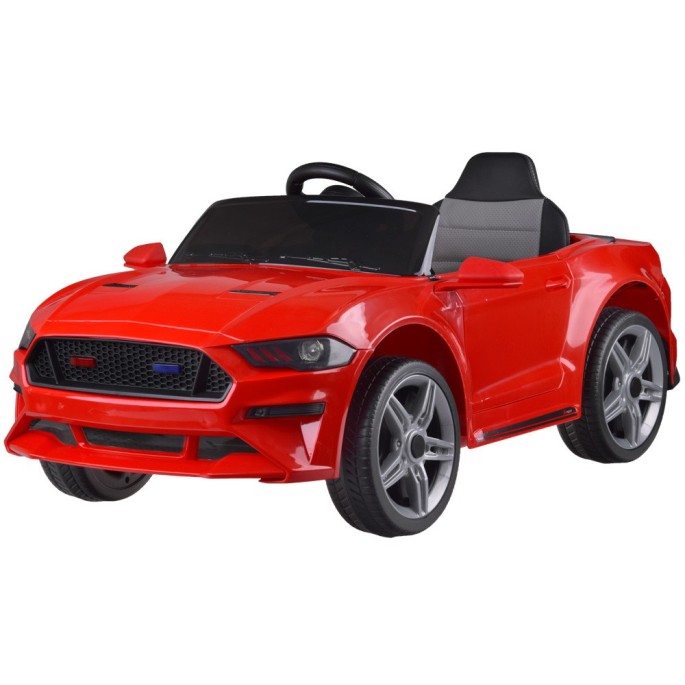 JOKO Elektrické autíčko Mustang GT, penové kolesá, kožené sedadlo, USB, MP3, červené