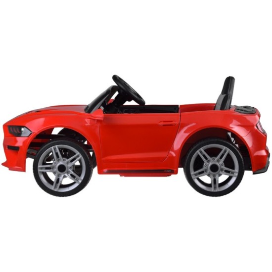 JOKO Elektrické autíčko Mustang GT, penové kolesá, kožené sedadlo, USB, MP3, červené