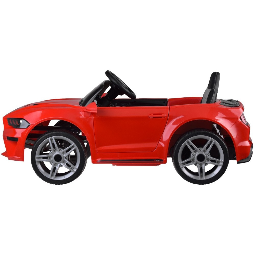 JOKO Elektrické autíčko Mustang GT, penové kolesá, kožené sedadlo, USB, MP3, červené