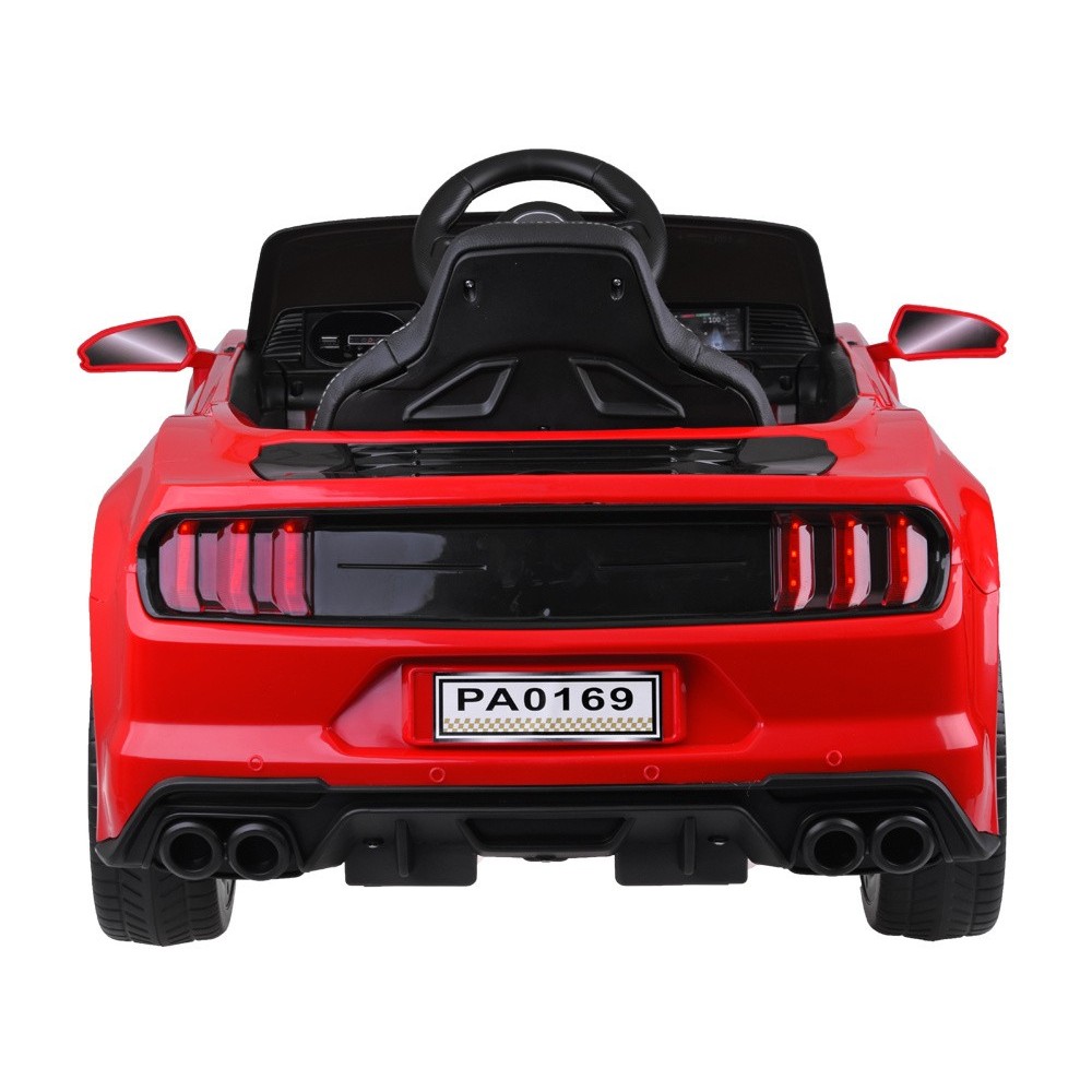 JOKO Elektrické autíčko Mustang GT, penové kolesá, kožené sedadlo, USB, MP3, červené