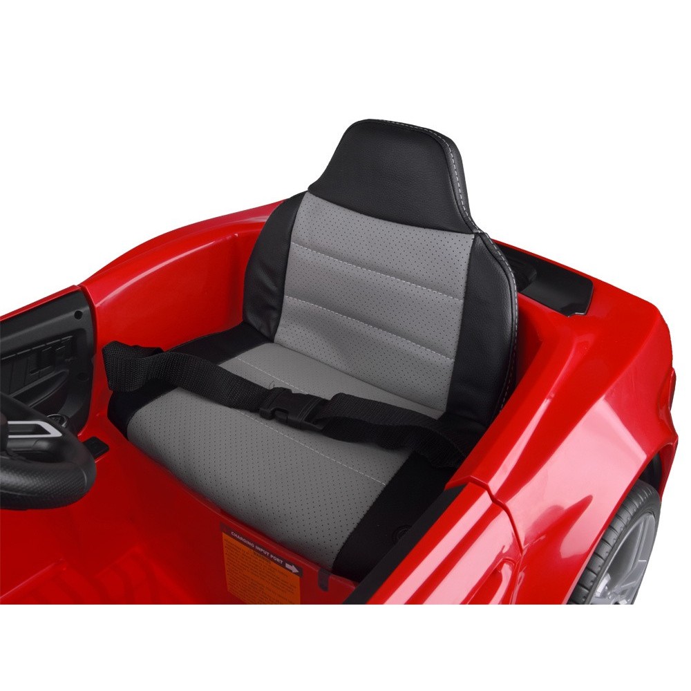 JOKO Elektrické autíčko Mustang GT, penové kolesá, kožené sedadlo, USB, MP3, červené