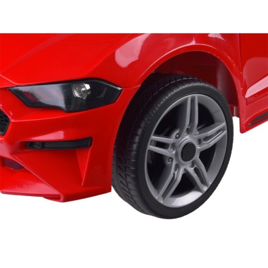 JOKO Elektrické autíčko Mustang GT, penové kolesá, kožené sedadlo, USB, MP3, červené