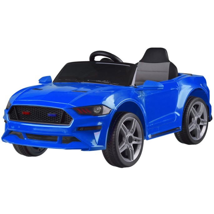 JOKO Elektrické autíčko Mustang GT, penové kolesá, kožené sedadlo, USB, MP3, modré