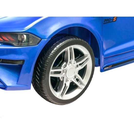 JOKO Elektrické autíčko Mustang GT, penové kolesá, kožené sedadlo, USB, MP3, modré