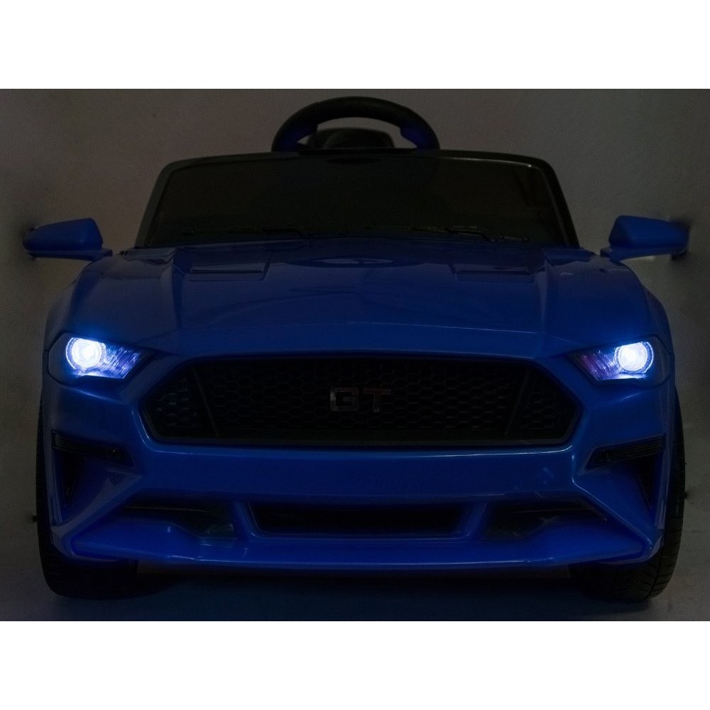 JOKO Elektrické autíčko Mustang GT, penové kolesá, kožené sedadlo, USB, MP3, modré