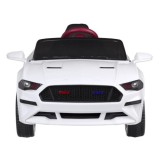 JOKO Elektrické autíčko Mustang GT, penové kolesá, kožené sedadlo, USB, MP3, biele