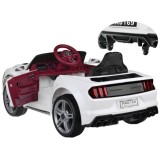 JOKO Elektrické autíčko Mustang GT, penové kolesá, kožené sedadlo, USB, MP3, biele