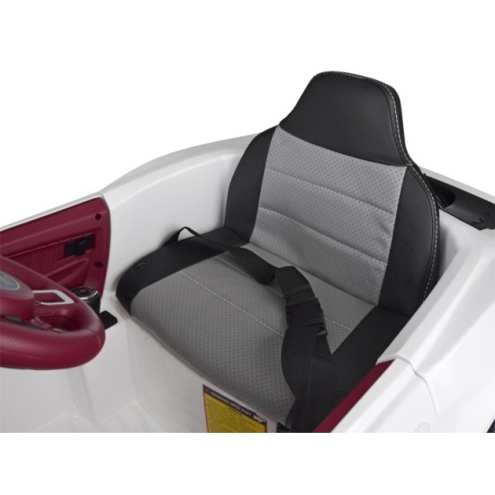 JOKO Elektrické autíčko Mustang GT, penové kolesá, kožené sedadlo, USB, MP3, biele