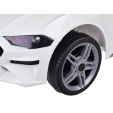 JOKO Elektrické autíčko Mustang GT, penové kolesá, kožené sedadlo, USB, MP3, biele