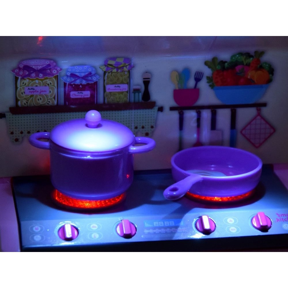 ANLILY Detská Kuchynka pre bábiky s dresom s tečúcou vodou + zvuk + svetlo + Bábika, ružová