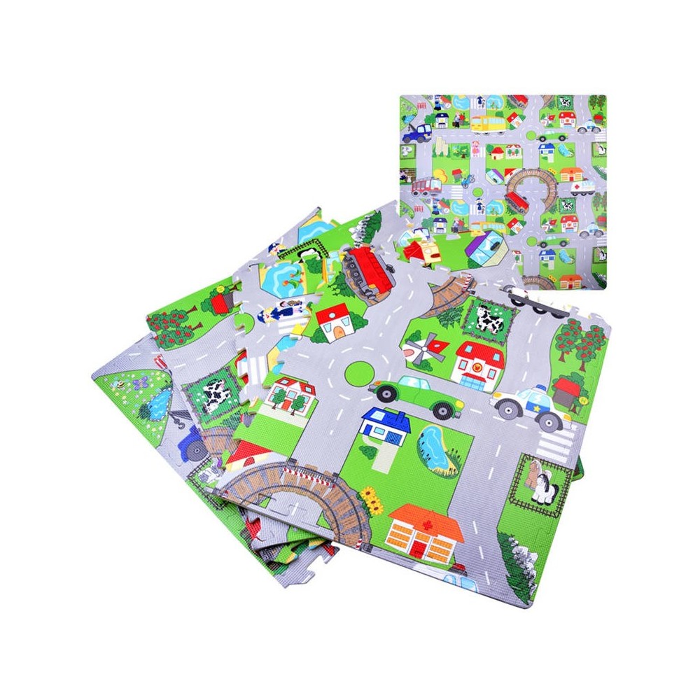 JOKO Veľké Penové puzzle mesto s cestami a ulicami 1,2m x 1,2m