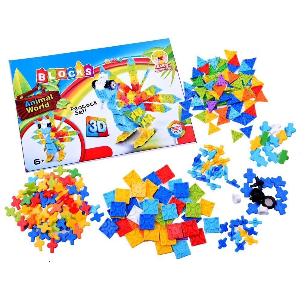 JOKO Kreatívna Stavebnica 3D kocky Páv 227ks