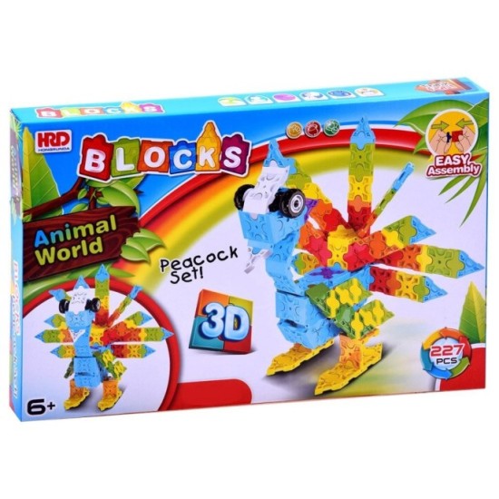 JOKO Kreatívna Stavebnica 3D kocky Páv 227ks
