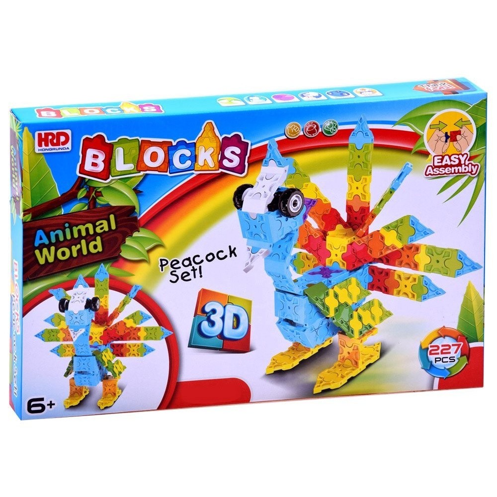 JOKO Kreatívna Stavebnica 3D kocky Páv 227ks