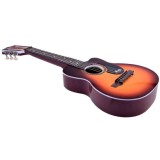 JOKO Detská plastová gitara, 6 kovové struny, svetlo hnedá