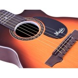 JOKO Detská plastová gitara, 6 kovové struny, svetlo hnedá