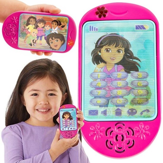 Fisher Price Detský mobil, smarfón Dora na batérie, ružový