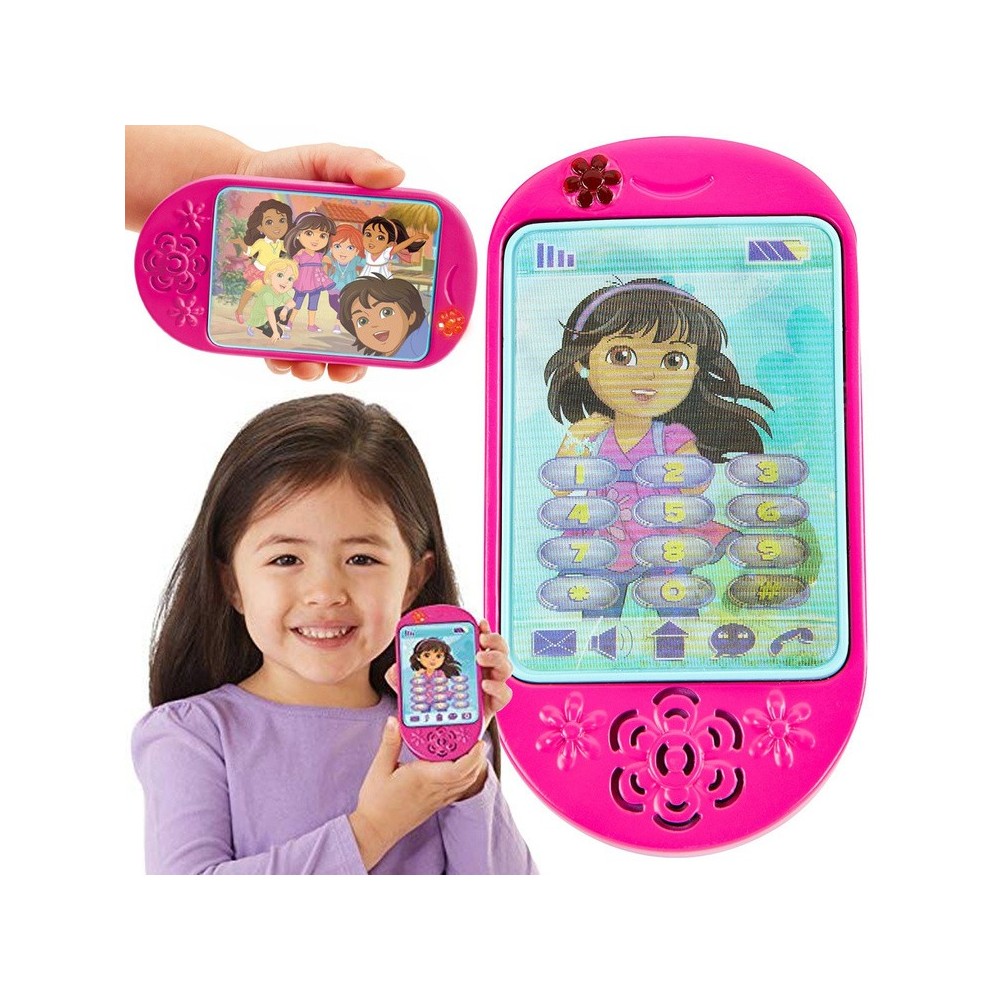 Fisher Price Detský mobil, smarfón Dora na batérie, ružový