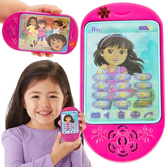 Fisher Price Detský mobil, smarfón Dora na batérie, ružový