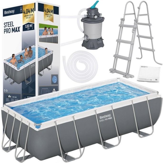 Bestway 56442 Bazén s Kovovou Konštrukciou POWER STEEL 404x201x100cm, filtračné pieskové čerpadlo, rebrík