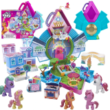 HASBRO My Little Pony Mini World Magic Crystal, Rozkladací, Kryštáľový domček s poníkmi, sada v kufríku 55ks + Farbu meniace kve