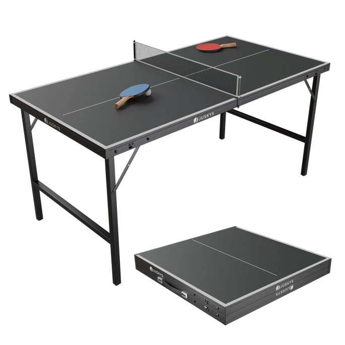 JUSKYS Skladací Stôl na stolný tenis, prenosný 152cm x 71cm