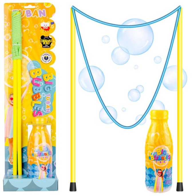 TUBAN Bublifuk Súprava na veľké bubliny so šnúrkou + 400 ml kvapalina