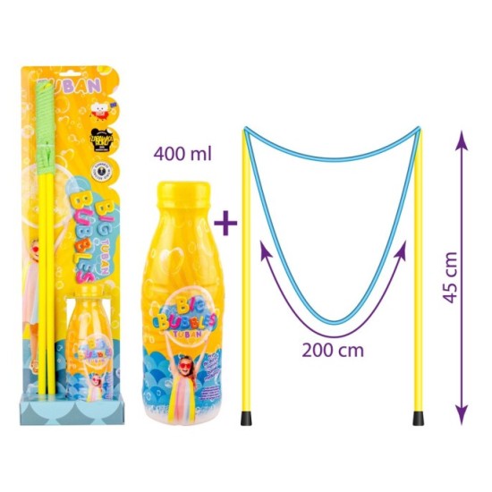 TUBAN Bublifuk Súprava na veľké bubliny so šnúrkou + 400 ml kvapalina