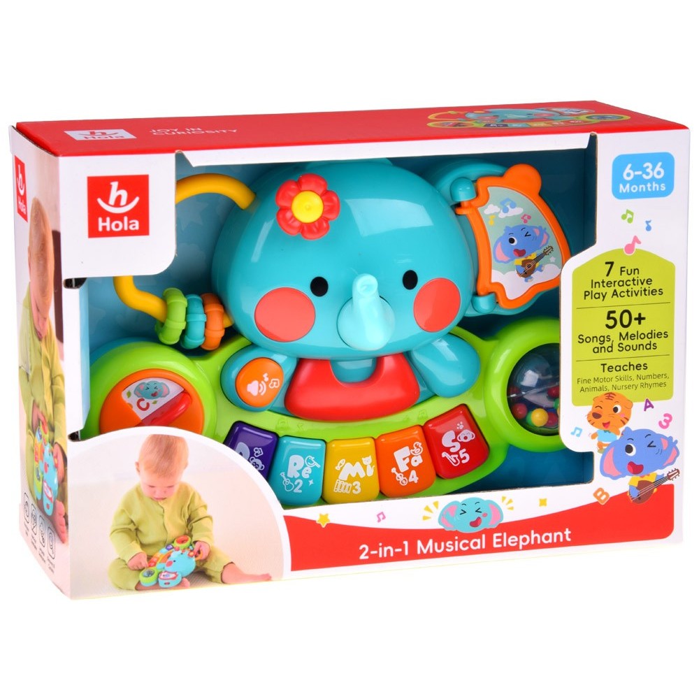 Hola Toys Destký Klavír Slon so svetlom a zvukom
