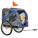 MKSTOR Vozík pre psa na bicykel, príves pre psa do 20kg, príves na bicykel, skladací, kryt proti dažďu, 130 x 73 x 90 cm
