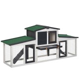 MKSTOR Drevená Klietka pre králiky, fretky, morské prasiatka 204 x 45 x 80 cm