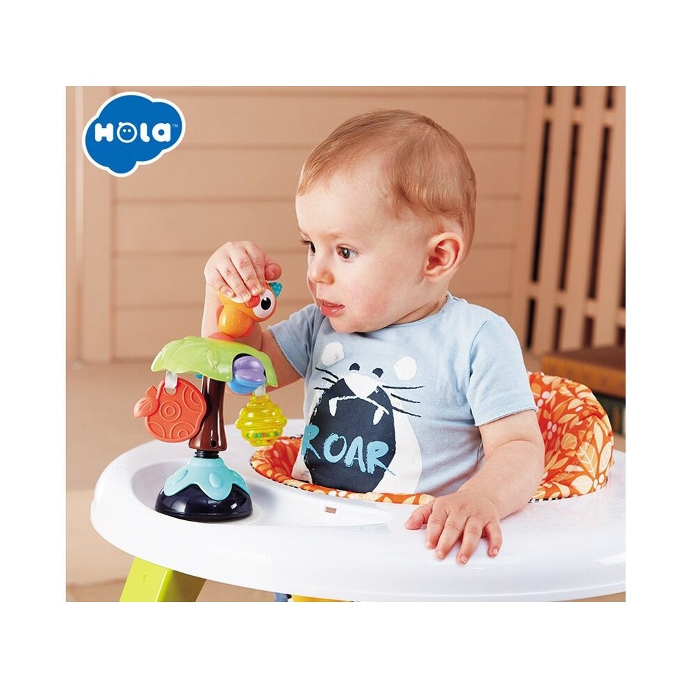 Hola Toys Hrkálka na prísavke Strom Sova, na detskú jedálenskú stoličku, stôl a podlahu
