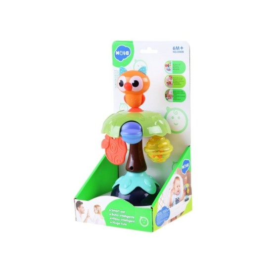 Hola Toys Hrkálka na prísavke Strom Sova, na detskú jedálenskú stoličku, stôl a podlahu