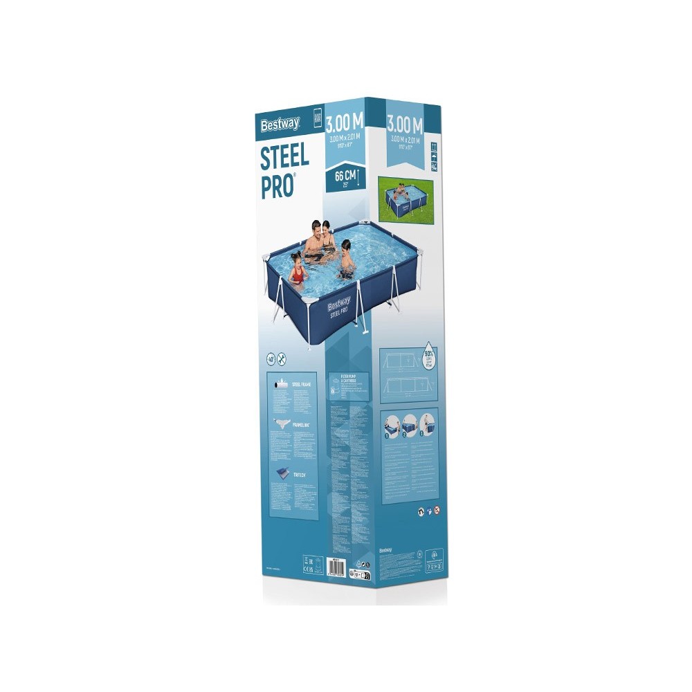 Bestway 56411 Bazén s kovovou konštrukciou Steel Pro 300cm x 201 x 66cm + filtračné čerpadlo