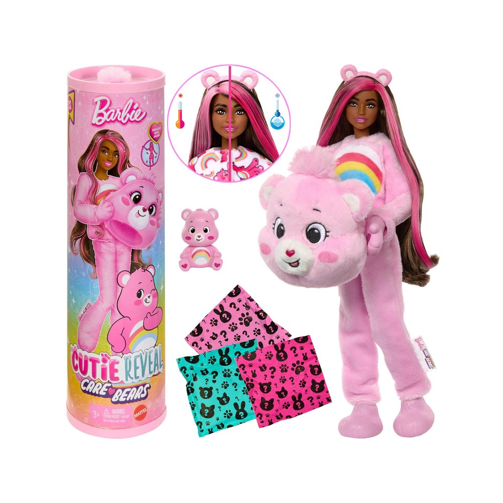 Mattel Bábika Barbie s Meniacou farbou vlasov Cutie Reveal starostilví medvedíci - VESELÉ SRDIEČKO, ružová