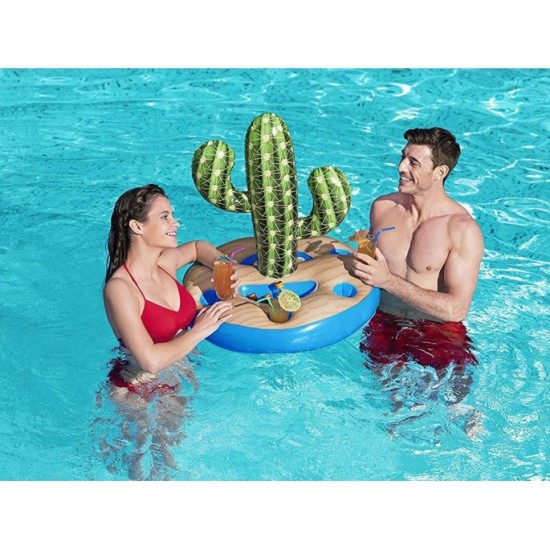 Bestway 43244 Nafukovací stojan, držiak na poháre a fľaše Kaktus 94 x 70 cm