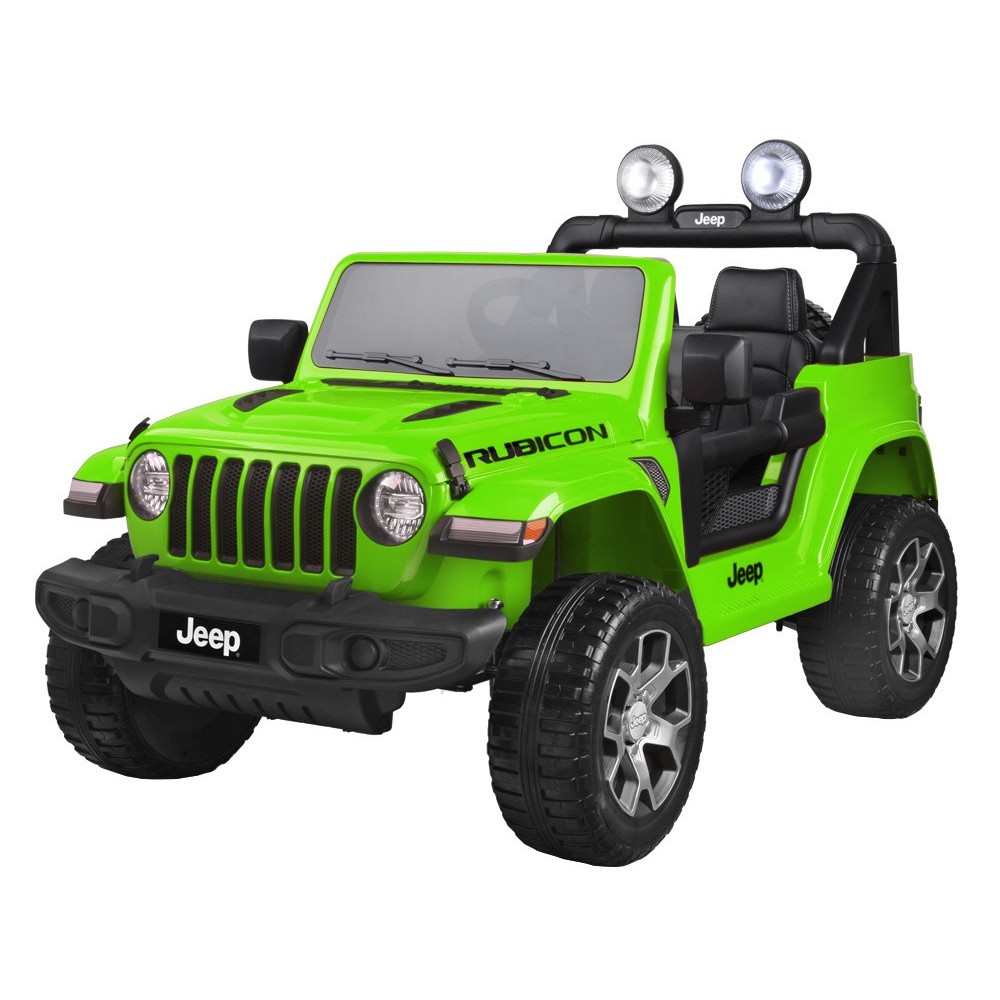 JOKO Elektrické autíčko JEEP Wrangler Rubicon 4x4, penové kolesá, kožené sedadlo, FM rádio, zelené