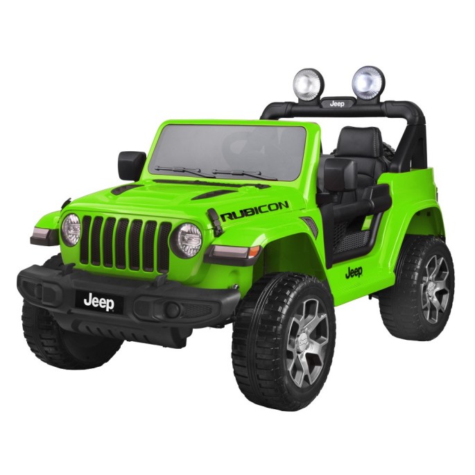 JOKO Elektrické autíčko JEEP Wrangler Rubicon 4x4, penové kolesá, kožené sedadlo, FM rádio, zelené