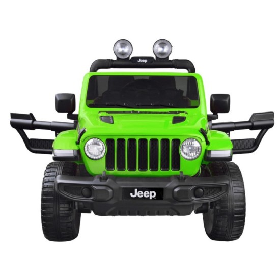 JOKO Elektrické autíčko JEEP Wrangler Rubicon 4x4, penové kolesá, kožené sedadlo, FM rádio, zelené