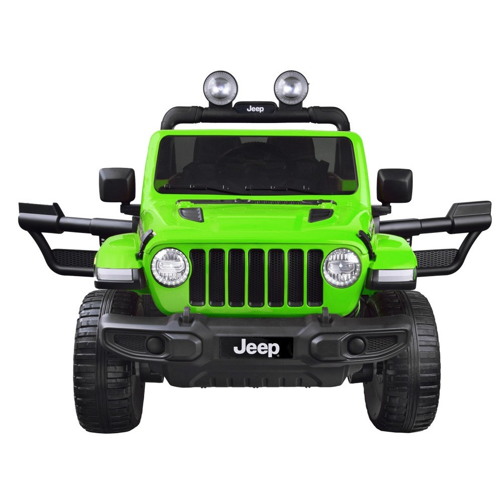 JOKO Elektrické autíčko JEEP Wrangler Rubicon 4x4, penové kolesá, kožené sedadlo, FM rádio, zelené